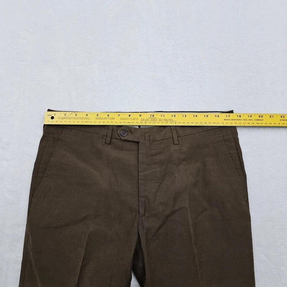 Luciano Barbera Trousers Pants Mens 52 34x29 Brown Cotton Cuffed Italy Preppy